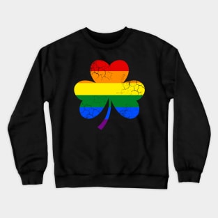 LGBTQ Rainbow Flag Shamrock Gay Lesbian Pride Crewneck Sweatshirt